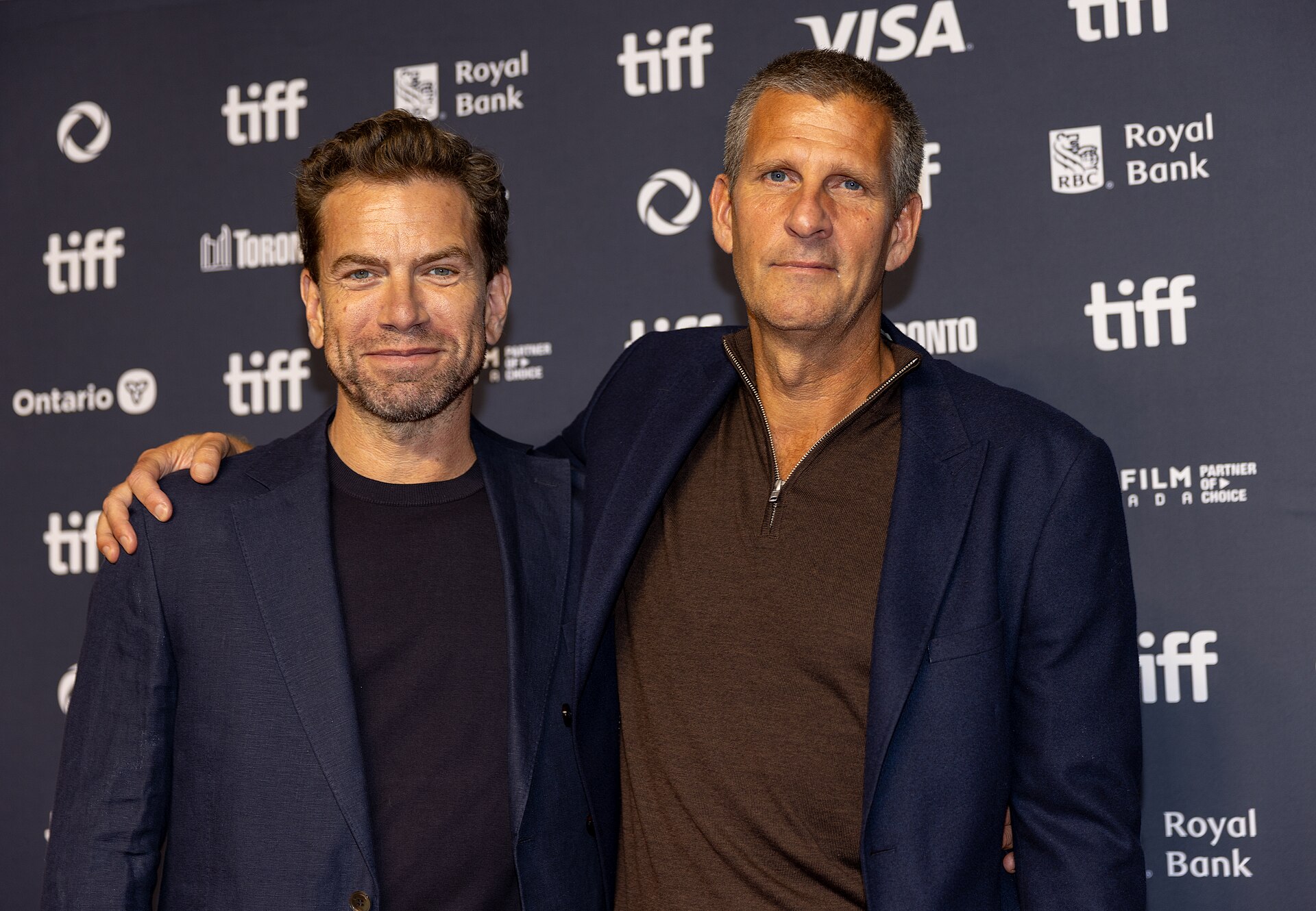 Nikolaj Lie Kaas and Anders Thomas Jensen, actor and director, respectively, at the 2025 Toronto International Film Festival (TIFF) for the movie The Last Viking.