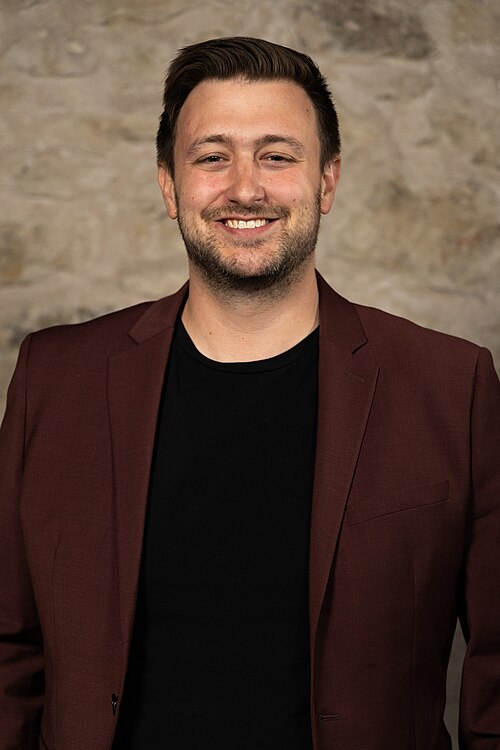 Noah Wagner, Film Director & Screenwriter, at the WikiPortraits studio at the 2025 SXSW Festival.