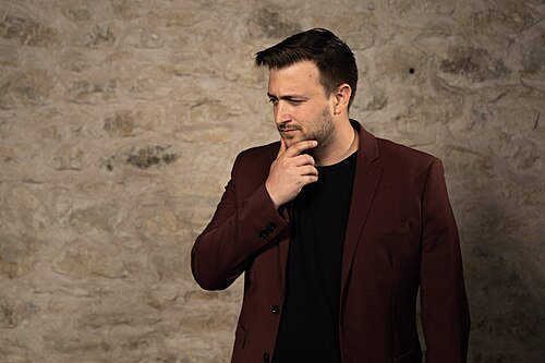 Noah Wagner, Film Director & Screenwriter, at the WikiPortraits studio at the 2025 SXSW Festival.