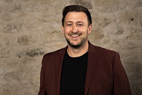Noah Wagner, Film Director & Screenwriter, at the WikiPortraits studio at the 2025 SXSW Festival.