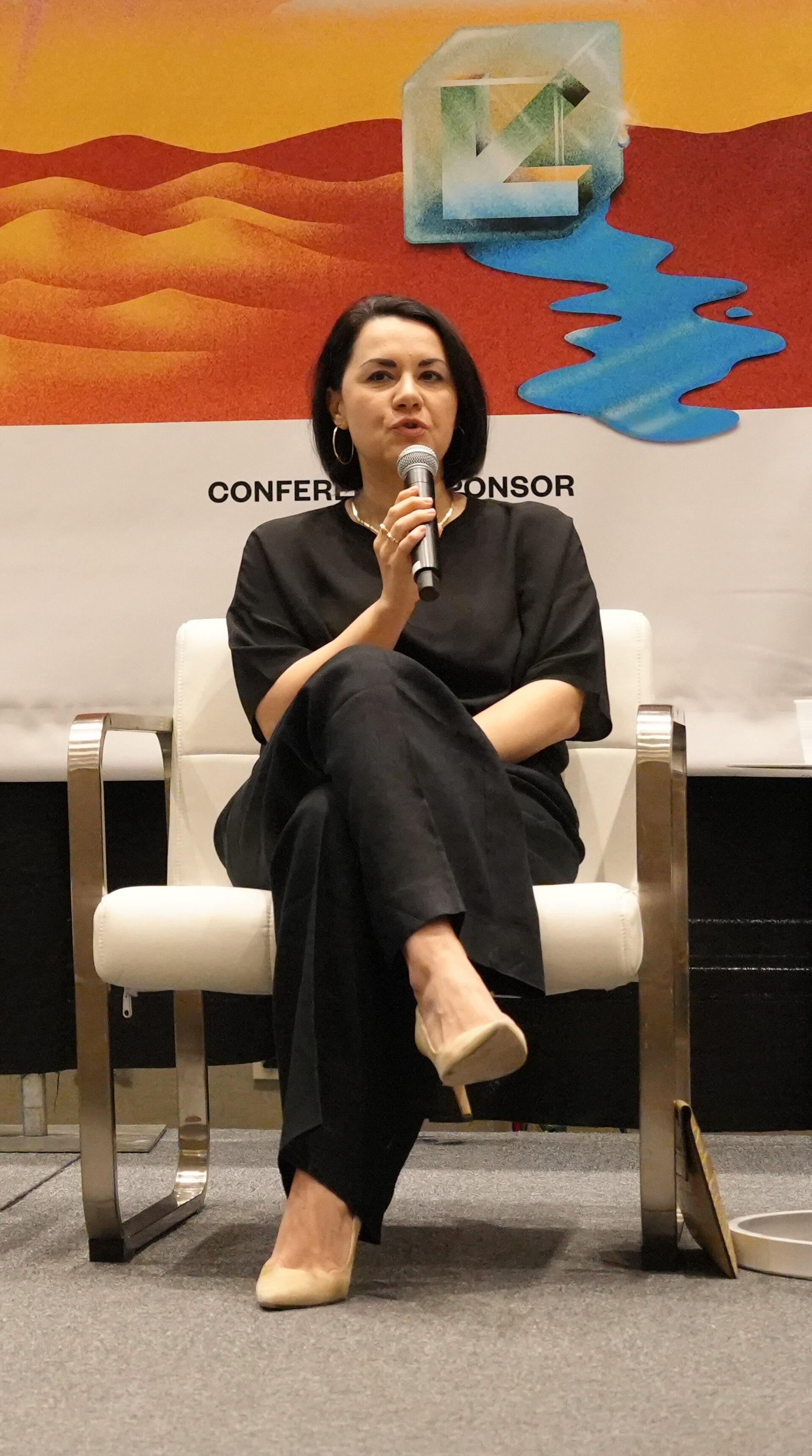 Jose Morey, Lili Gangas, Nora Benavidez, Brian Gonzalez (l-r), panel at SXSW 2025 in Austin, Texas. Building Responsible Tech with the Latinx Community.