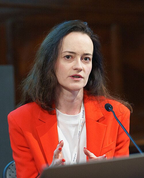 Olga Rudenko, editor-in-chief of The Kyiv Independent, speaking at the International Journalism Festival 2024 in Perugia, Italy on a panel called Accountability in real time: how we built a war crimes investigations unit.
