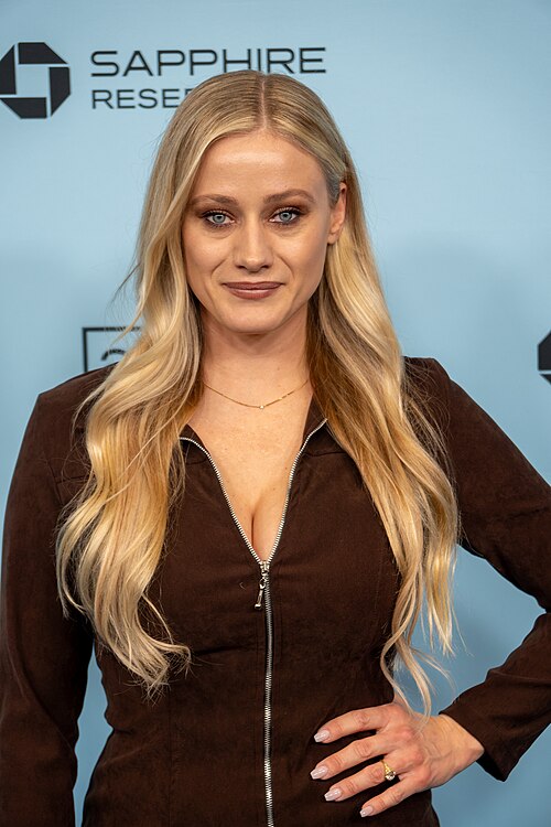 Olivia Taylor Dudley, actress, at the 2025 Sundance Film Festival for Touch Me