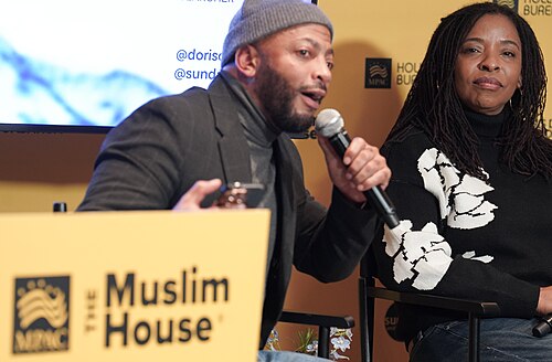 Omar Regan and Desha Dauchan at Muslim House for Intersectional Muslim Stories Panel. Sundance, Park City UT. Jan 26, 2026
