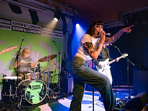 Orchards, indie group from Brighton UK, at the 2025 SXSW London festival in London, England.