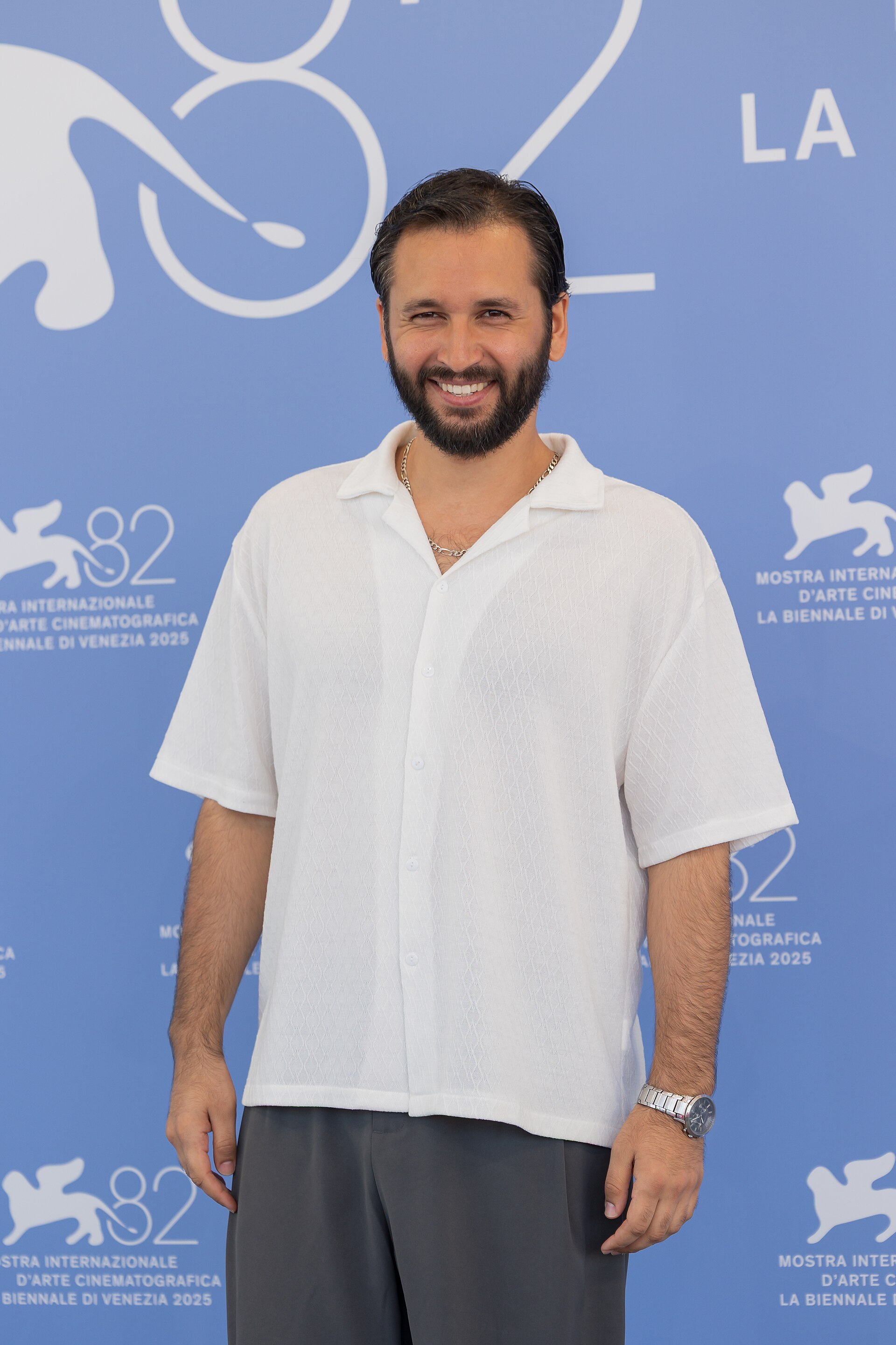 Orkhan Iskandarli, actor costume designer, at 82nd Venice International Film Festival in Venice, Italy for the film "Boşluğa Xütbə" (Sermon To The Void.