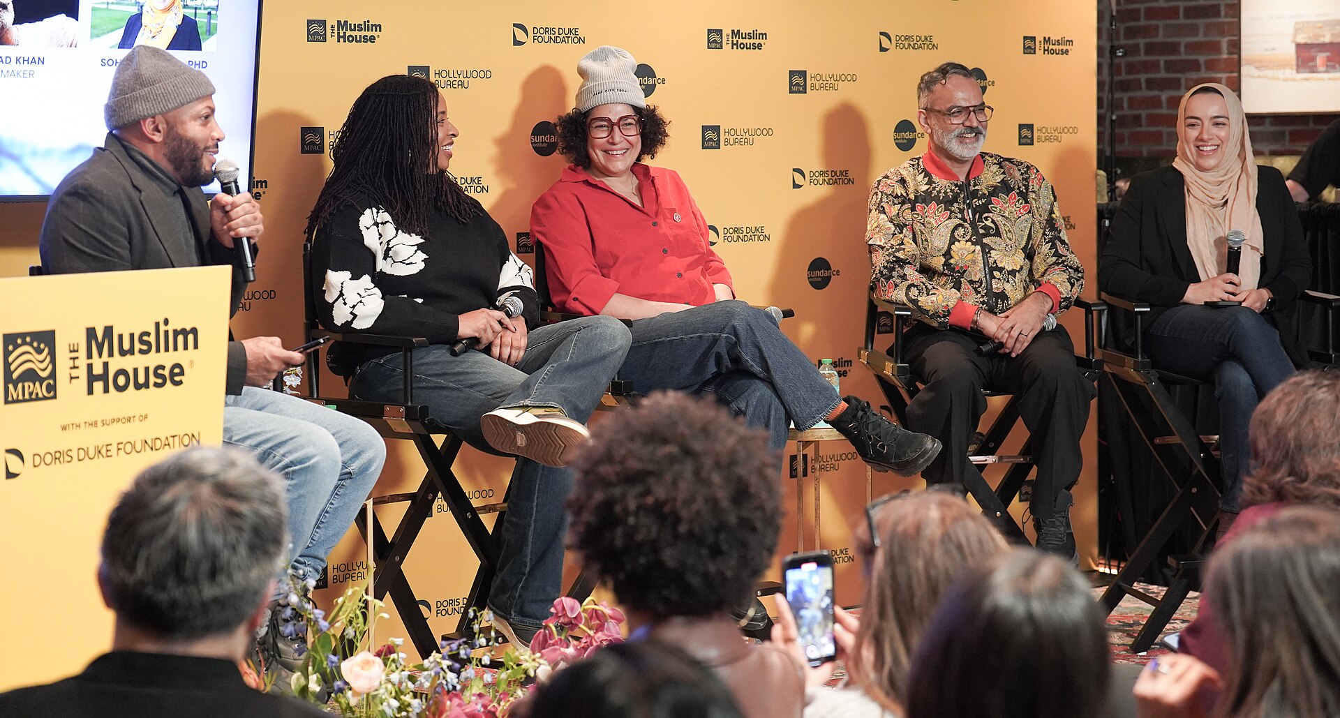 Panelists for Intersectional Muslim Stories at Muslim House, Sundance, Park City UT. Jan 26, 2026
