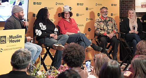 Panelists for Intersectional Muslim Stories at Muslim House, Sundance, Park City UT. Jan 26, 2026