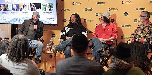 Panelists for Intersectional Muslim Stories at Muslim House, Sundance, Park City UT. Jan 26, 2026
