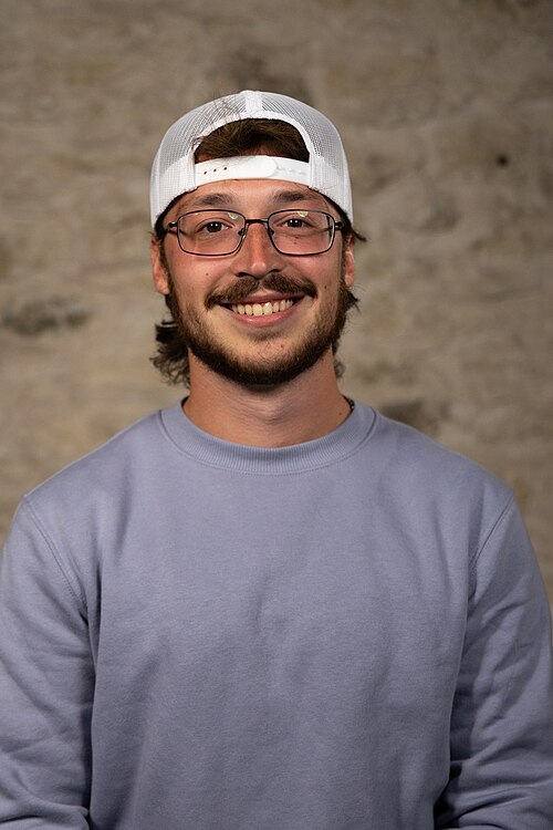 Parker Shoemaker, Sales Development Representative, Vivax Pros, at the WikiPortraits studio at the 2025 SXSW Festival.