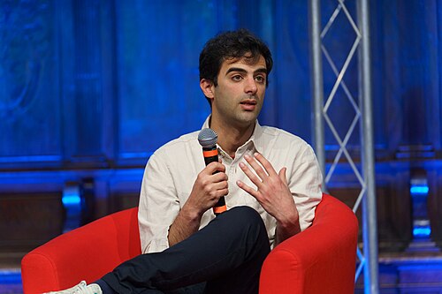 Paul Caruana Galizia, journalist and author, speaking at the International Journalism Festival 2024 in Perugia, Italy on a panel called A life for journalism and justice.