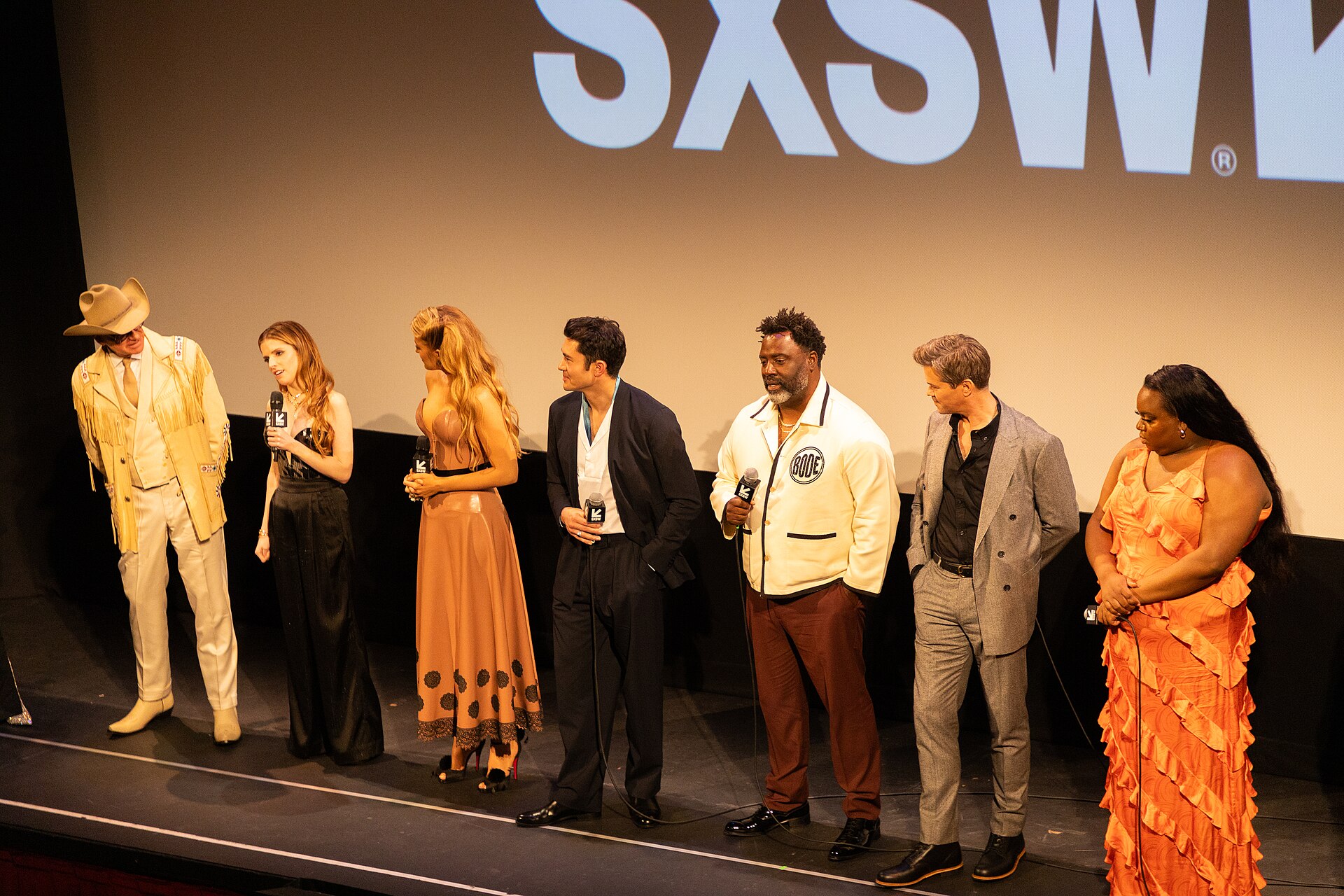 Paul Feig, Anna Kendrick, Blake Lively, Henry Golding, Bashir Salahuddin, Andrew Rannells, and Alex Newell at the 2025 South by Southwest festival.