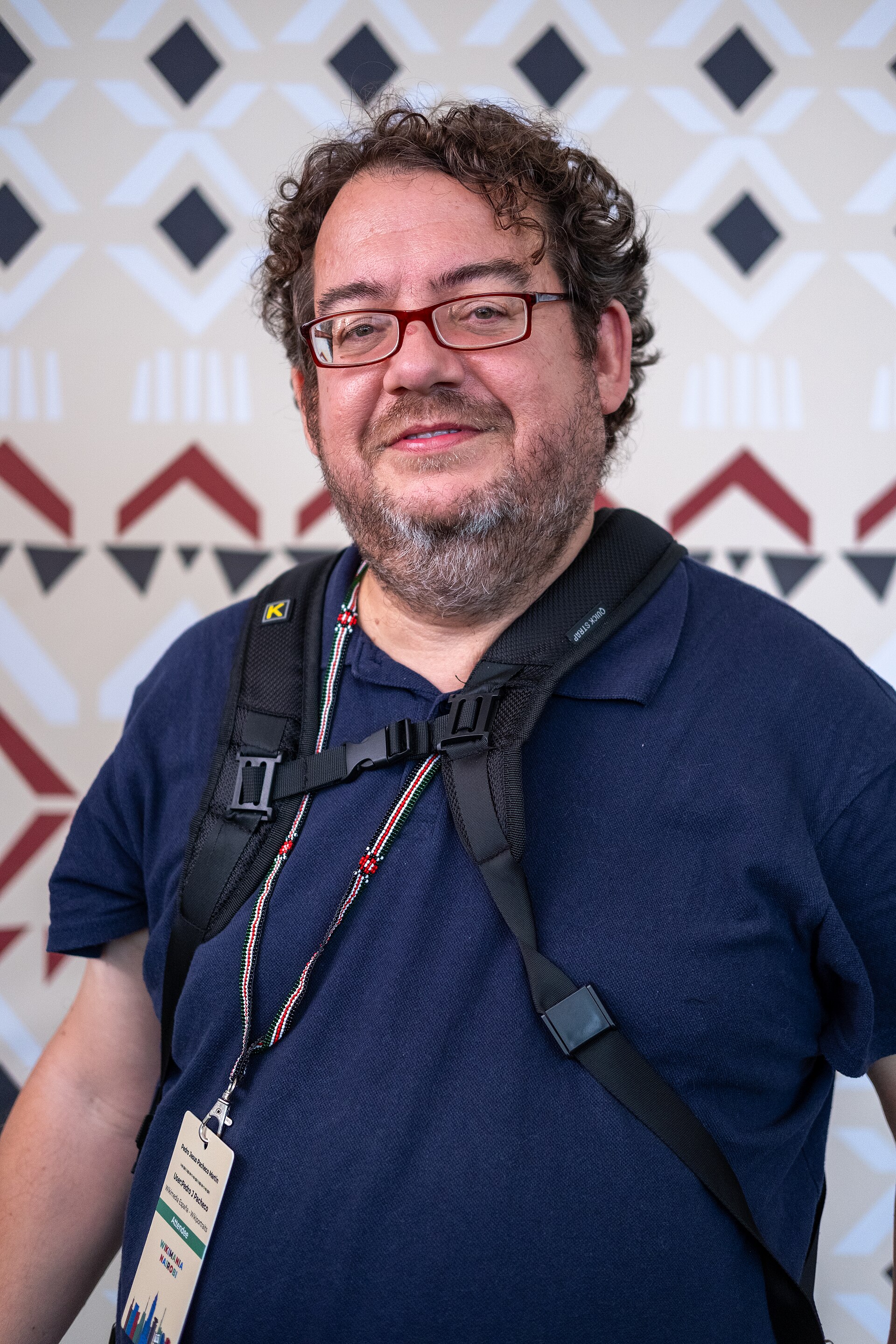 Pedro J Pacheco portrait at Wikimania 2025 WikiPortraits Studio