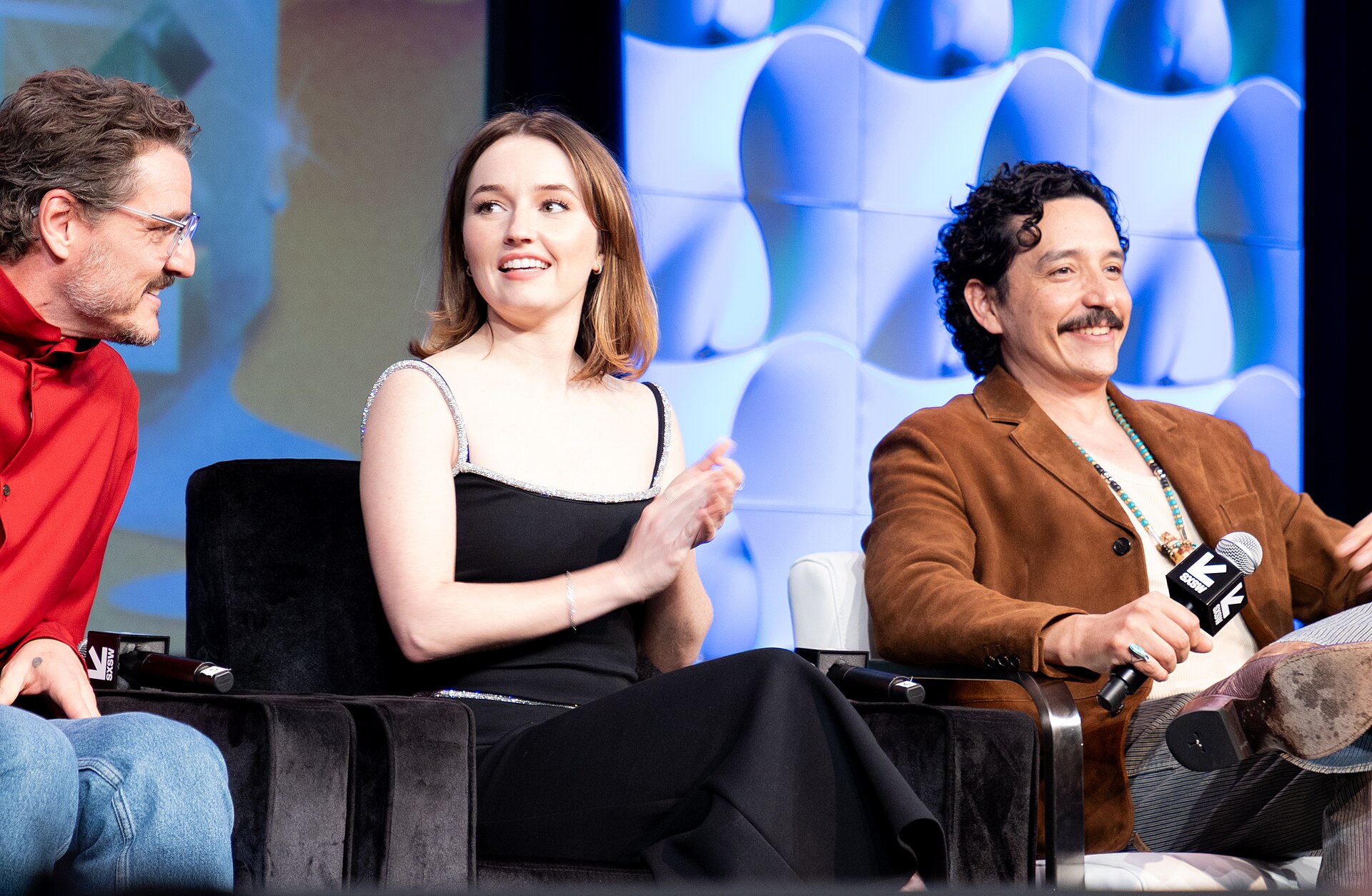 Pedro Pascal, Kaitlyn Dever, and Gabriel Luna at the 2025 South by Southwest festival.