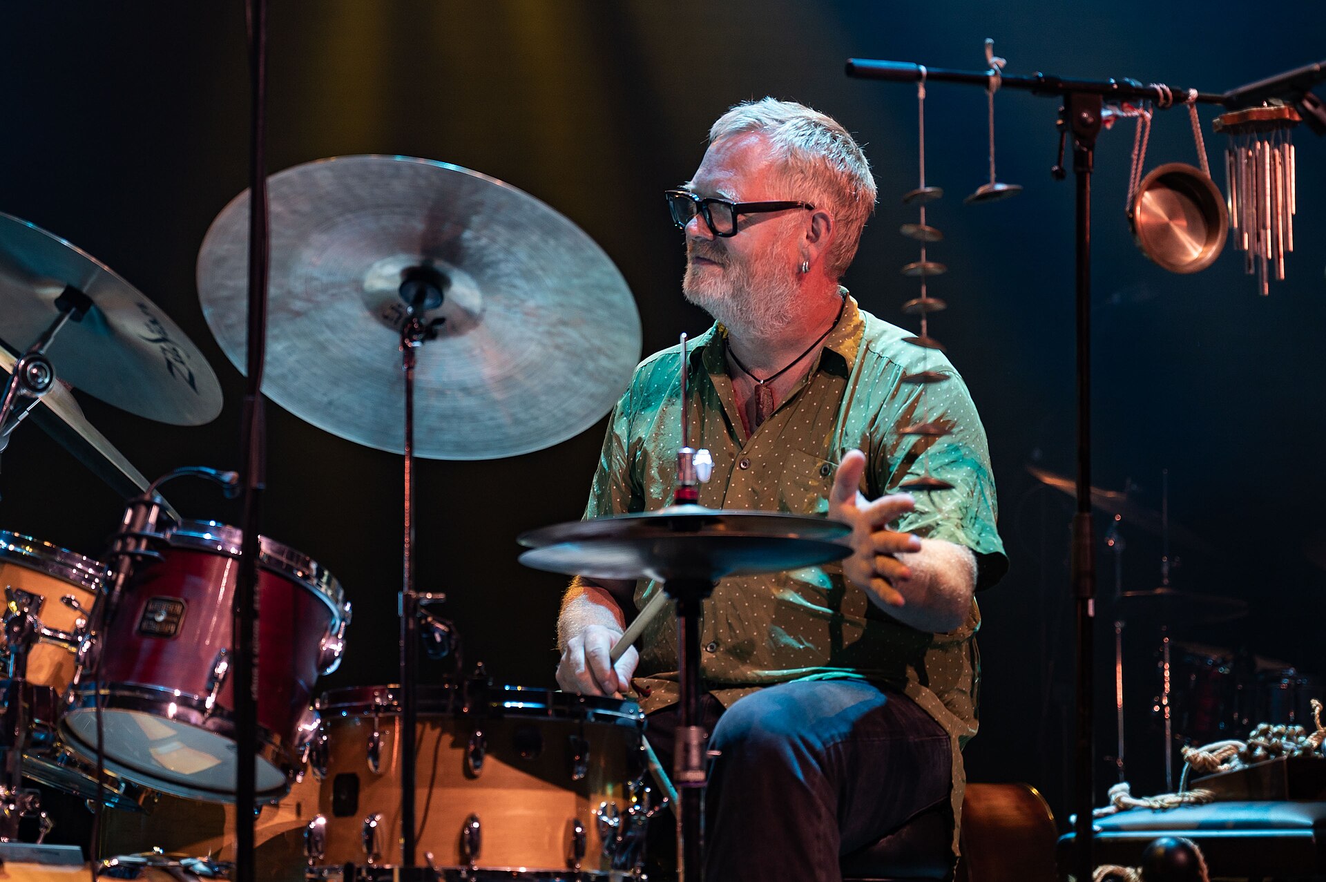 Per Oddvar Johansen performs (with Espen Berg) at the Canal Street festival, 2025