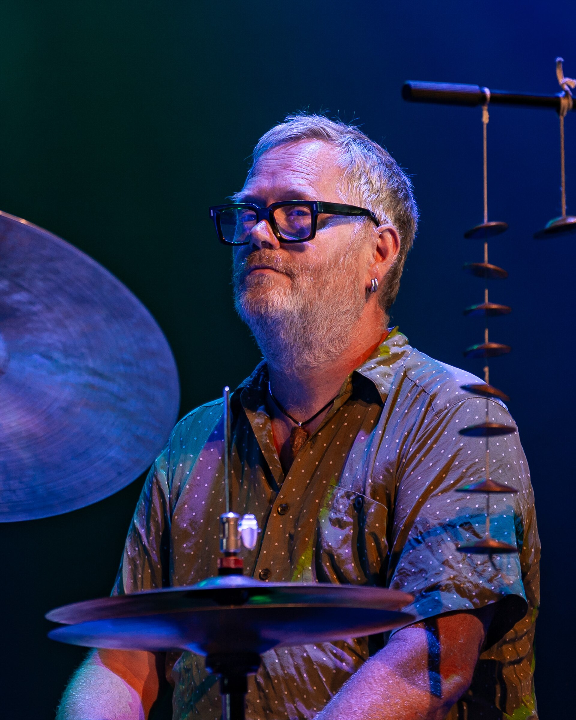 Per Oddvar Johansen performs (with Espen Berg) at the Canal Street festival, 2025