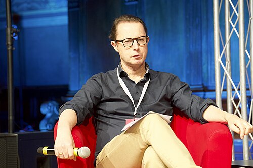 Phil Chetwynd, global news director of Agence France-Presse, speaking at the International Journalism Festival 2024 in Perugia, Italy as part of the panel called “Gaza. We needed you: where were you?”