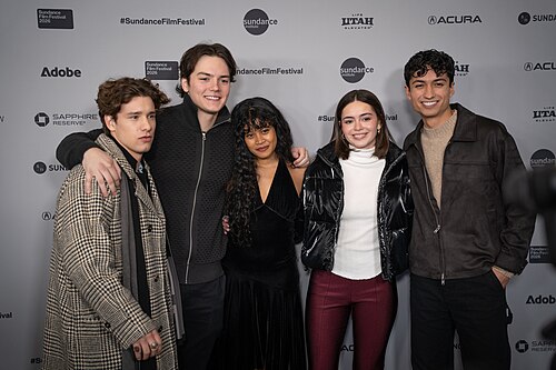 Pilot Bunch, Kalin Wilson, Nuha Jes Izman, Sophia Torres, and Allan Lopez at the premiere for Run Amok at Sundance Film Festival 2026.