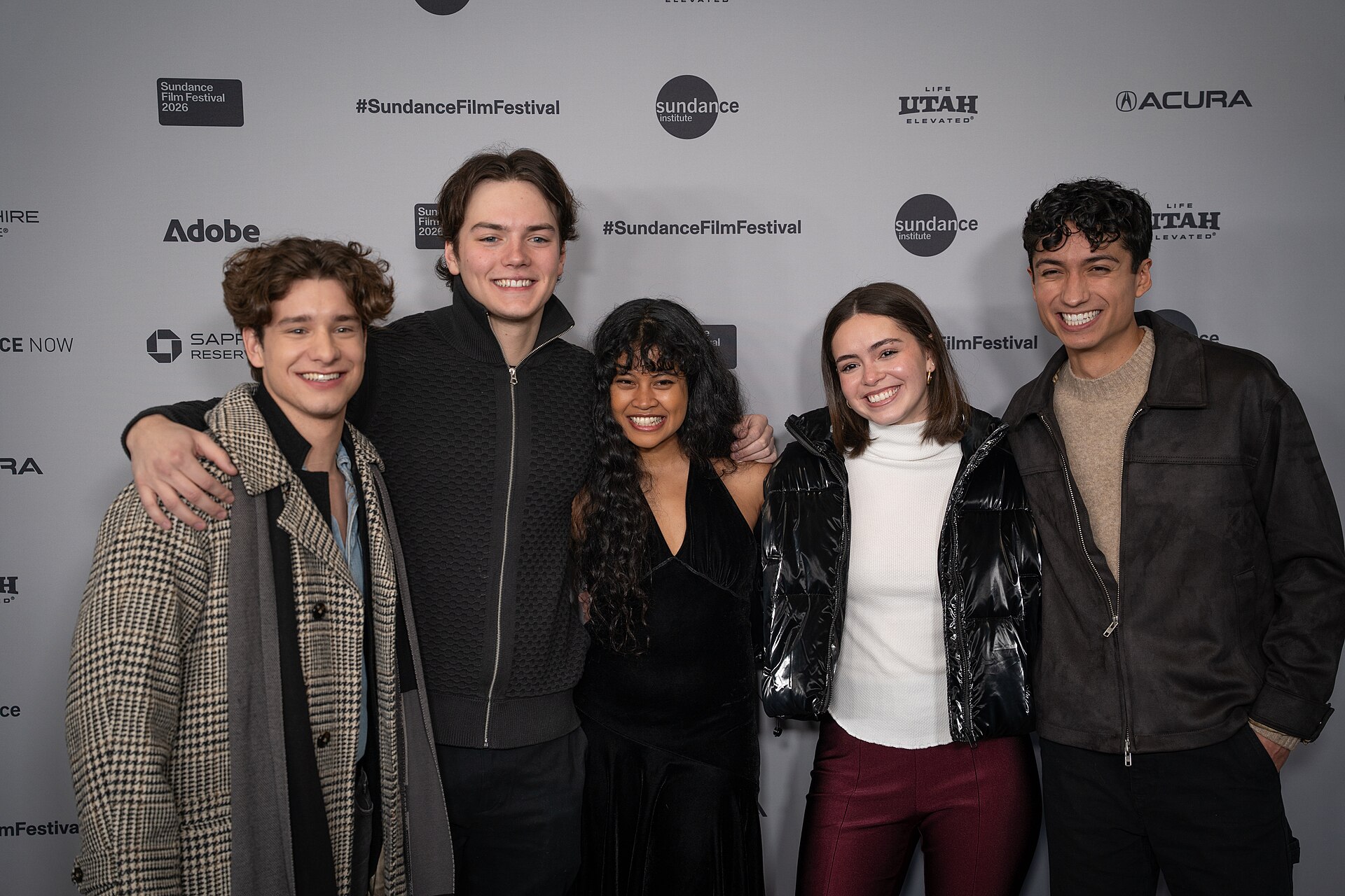 Pilot Bunch, Kalin Wilson, Nuha Jes Izman, Sophia Torres, and Allan Lopez at the premiere for Run Amok at Sundance Film Festival 2026.