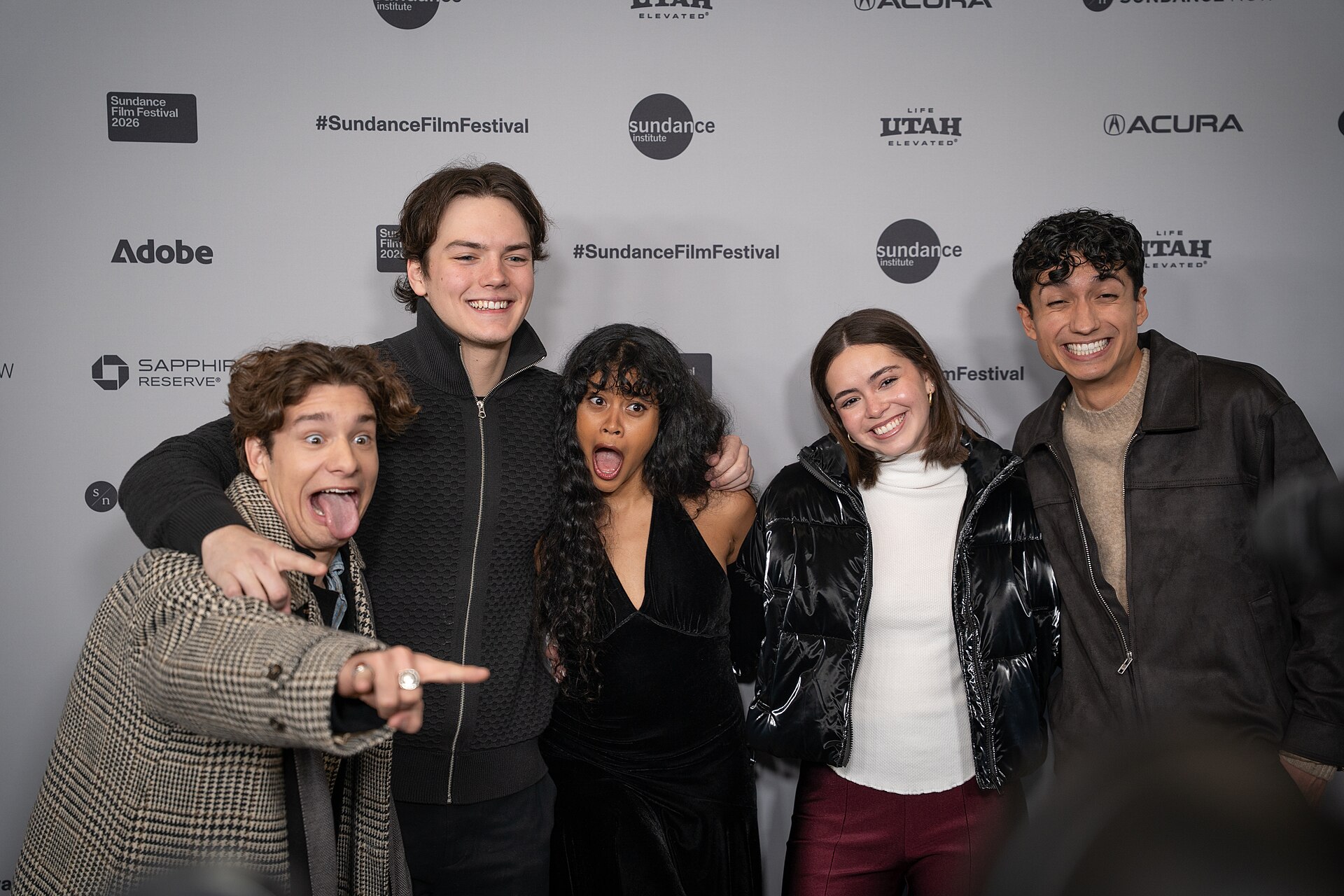 Pilot Bunch, Kalin Wilson, Nuha Jes Izman, Sophia Torres, and Allan Lopez at the premiere for Run Amok at Sundance Film Festival 2026.