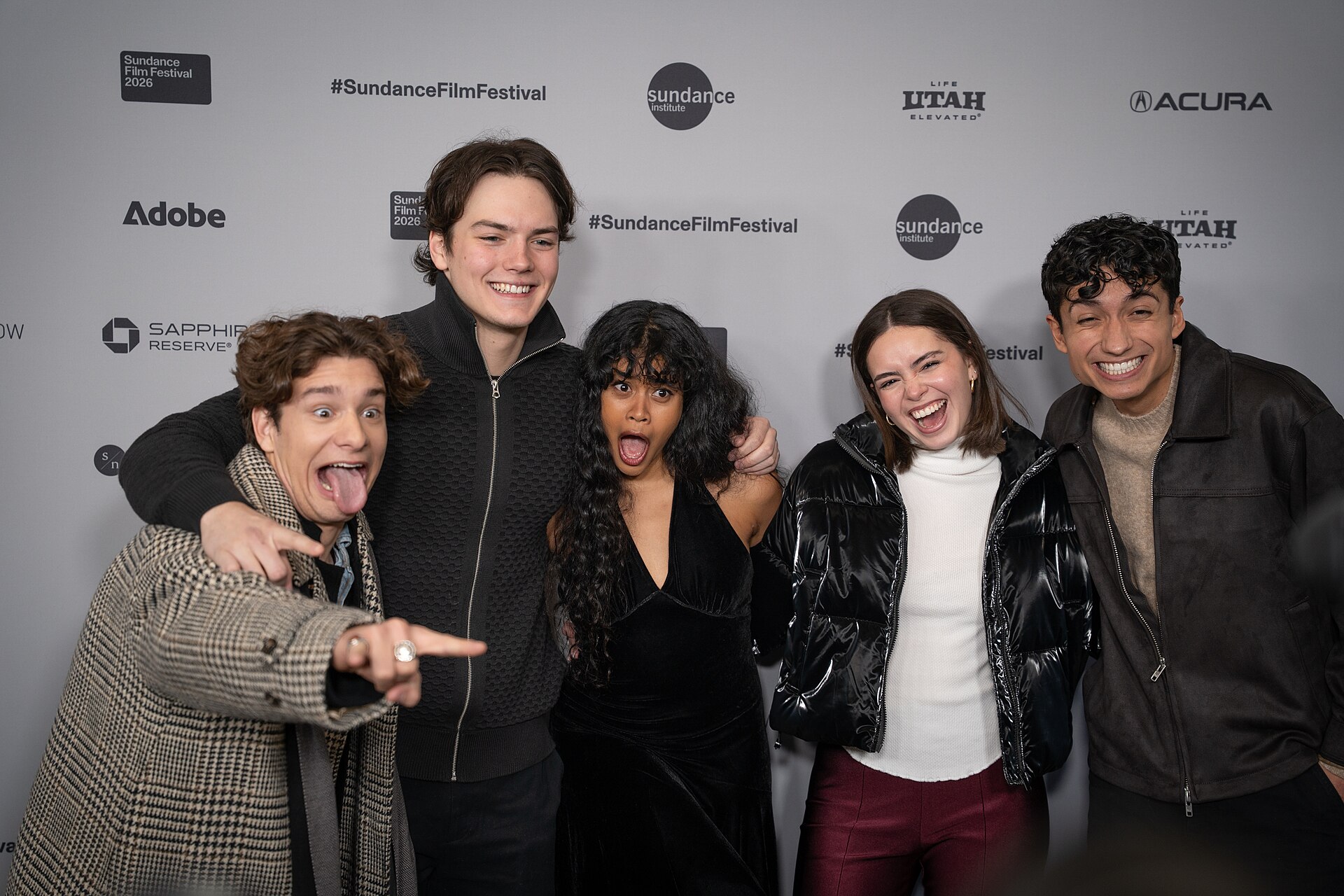 Pilot Bunch, Kalin Wilson, Nuha Jes Izman, Sophia Torres, and Allan Lopez at the premiere for Run Amok at Sundance Film Festival 2026.