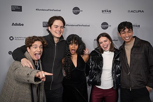 Pilot Bunch, Kalin Wilson, Nuha Jes Izman, Sophia Torres, and Allan Lopez at the premiere for Run Amok at Sundance Film Festival 2026.