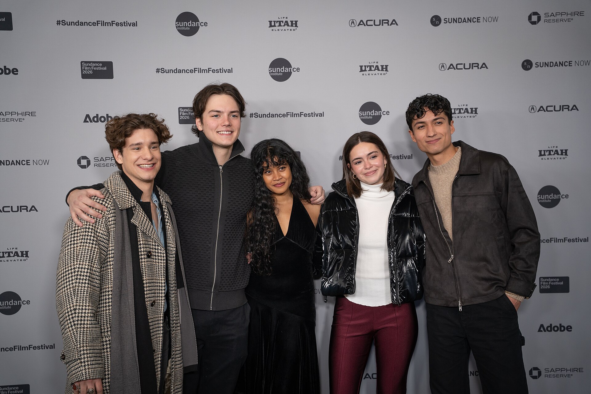 Pilot Bunch, Kalin Wilson, Nuha Jes Izman, Sophia Torres, and Allan Lopez at the premiere for Run Amok at Sundance Film Festival 2026.