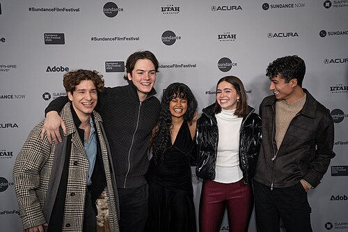 Pilot Bunch, Kalin Wilson, Nuha Jes Izman, Sophia Torres, and Allan Lopez at the premiere for Run Amok at Sundance Film Festival 2026.