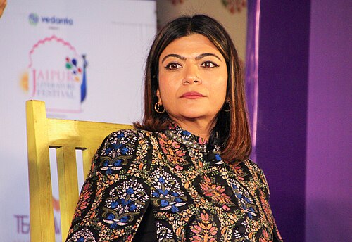 Pragya Tiwari, writer, at the 2025 Jaipur Literature Festival in Jaipur, India.