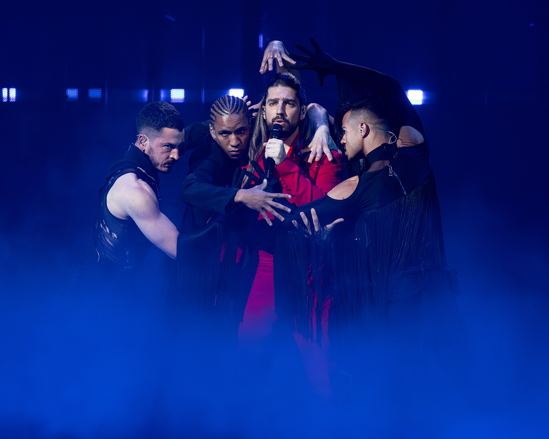 Princ, representing Serbia, performing at Eurovision 2025 in Basel, Switzerland.