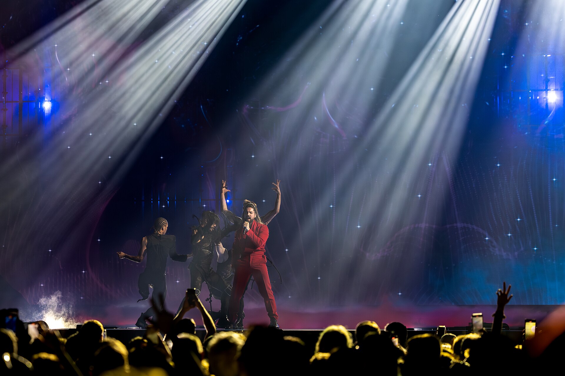 Princ, representing Serbia, performing at Eurovision 2025 in Basel, Switzerland.