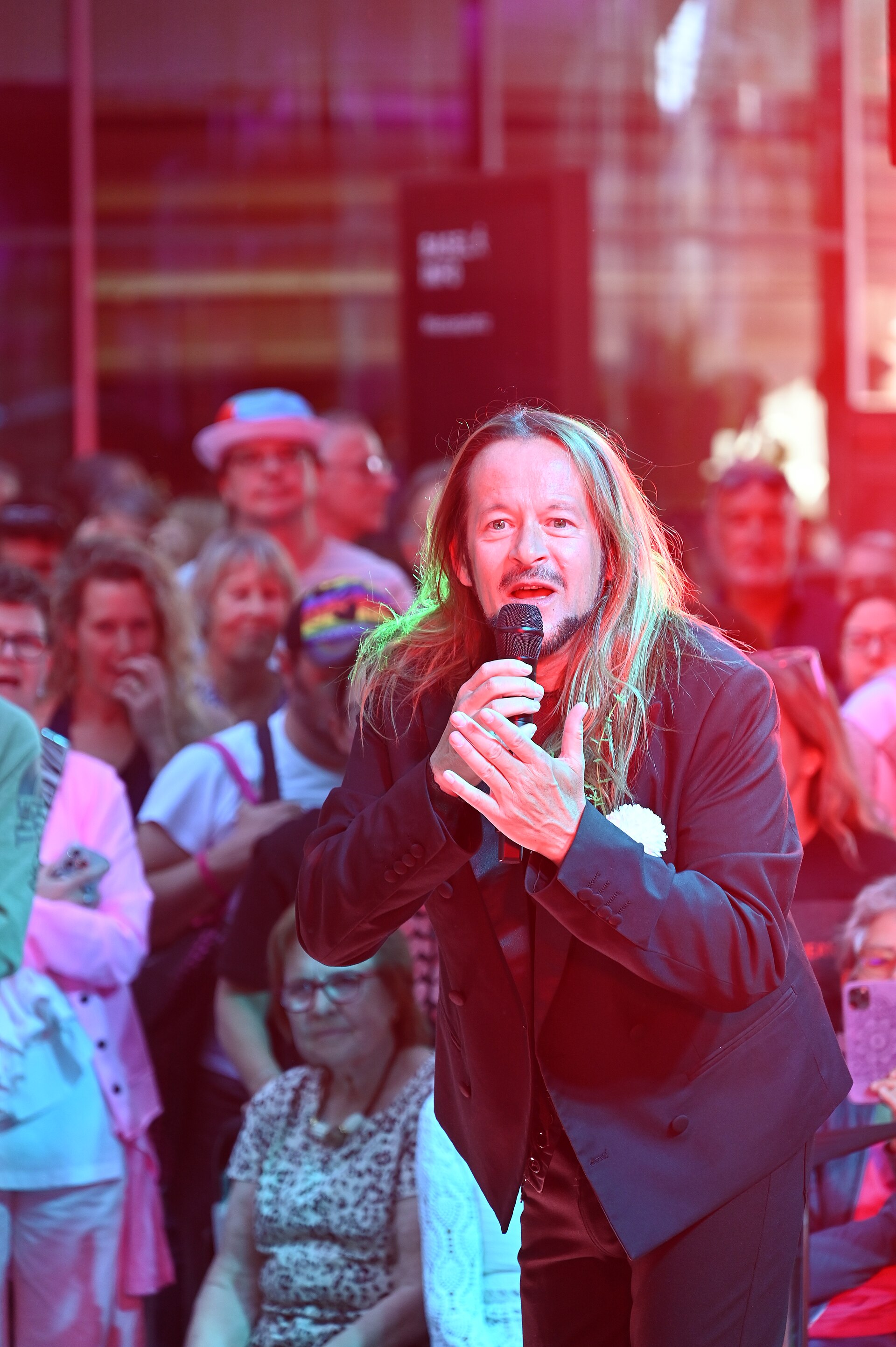 Princ performing in the 2025 Eurovision Village in Basel, Switzerland