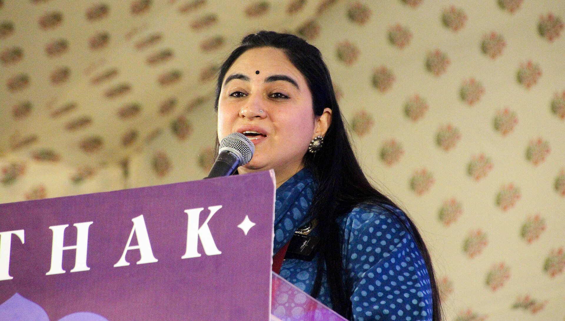 Priya Malik, spoken word poet, at the 2025 Jaipur Literature Festival in Jaipur, India.