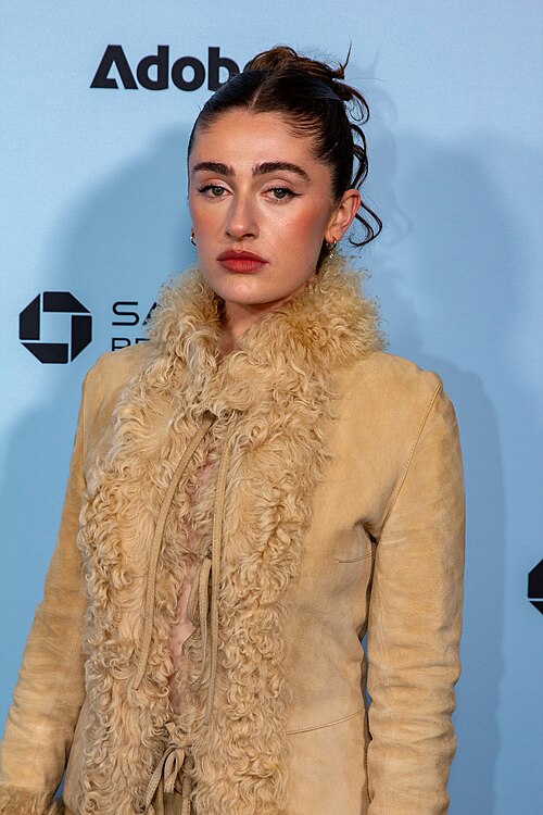 Rachel Sennott, actor, at the 2025 Sundance Film Festival for the movie Bunnylovr.