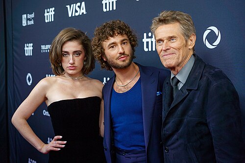 Rachel Sennott, Gabriel LaBelle, and Willem Dafoe at the 2024 Toronto International Film Festival (TIFF) for the movie SATURDAY NIGHT.