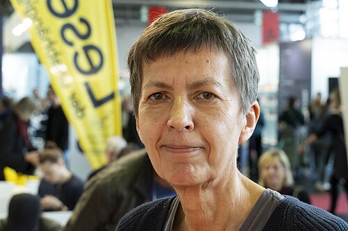 German writer Regina Nössler (* 1964) on the Frankfurt Book Fair (Frankfurter Buchmesse), 2025