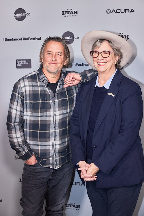 Richard Linklater and Anne Thompson at Nouvelle Vague screening, Sundance 2026