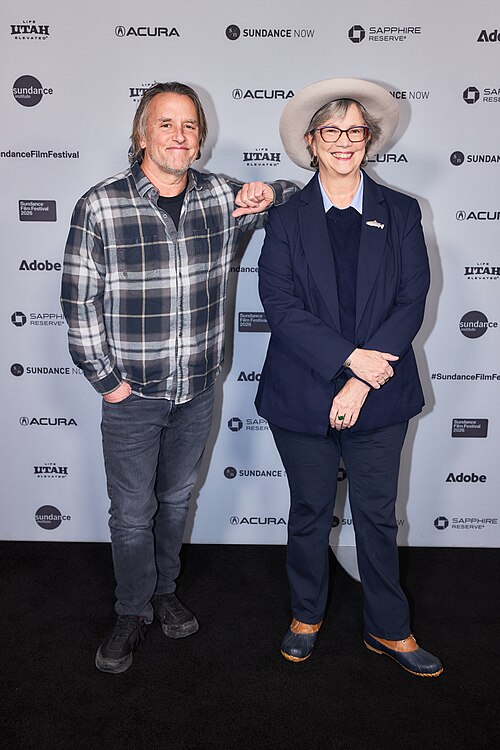 Richard Linklater and Anne Thompson at Nouvelle Vague screening, Sundance 2026