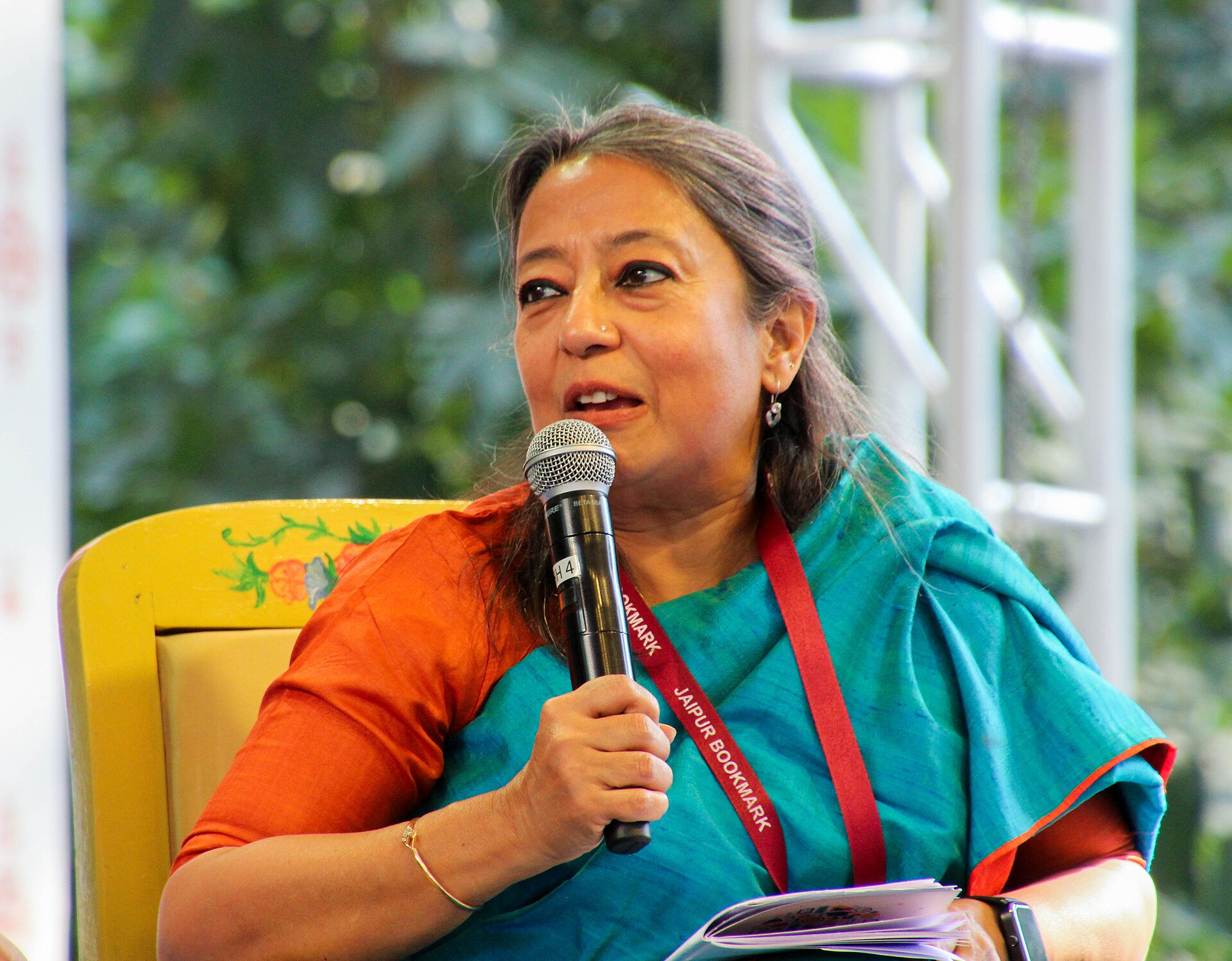 Riva Ganguly Das, diplomat, at the 2025 Jaipur Literature Festival in Jaipur, India.
