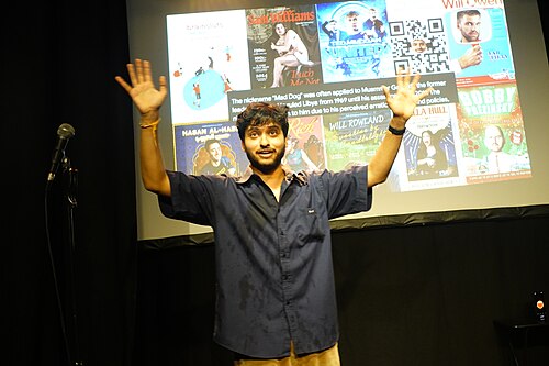 Rohan Sharma performing in his show, Mad Dog, at the 2025 Edinburgh Fringe Festival