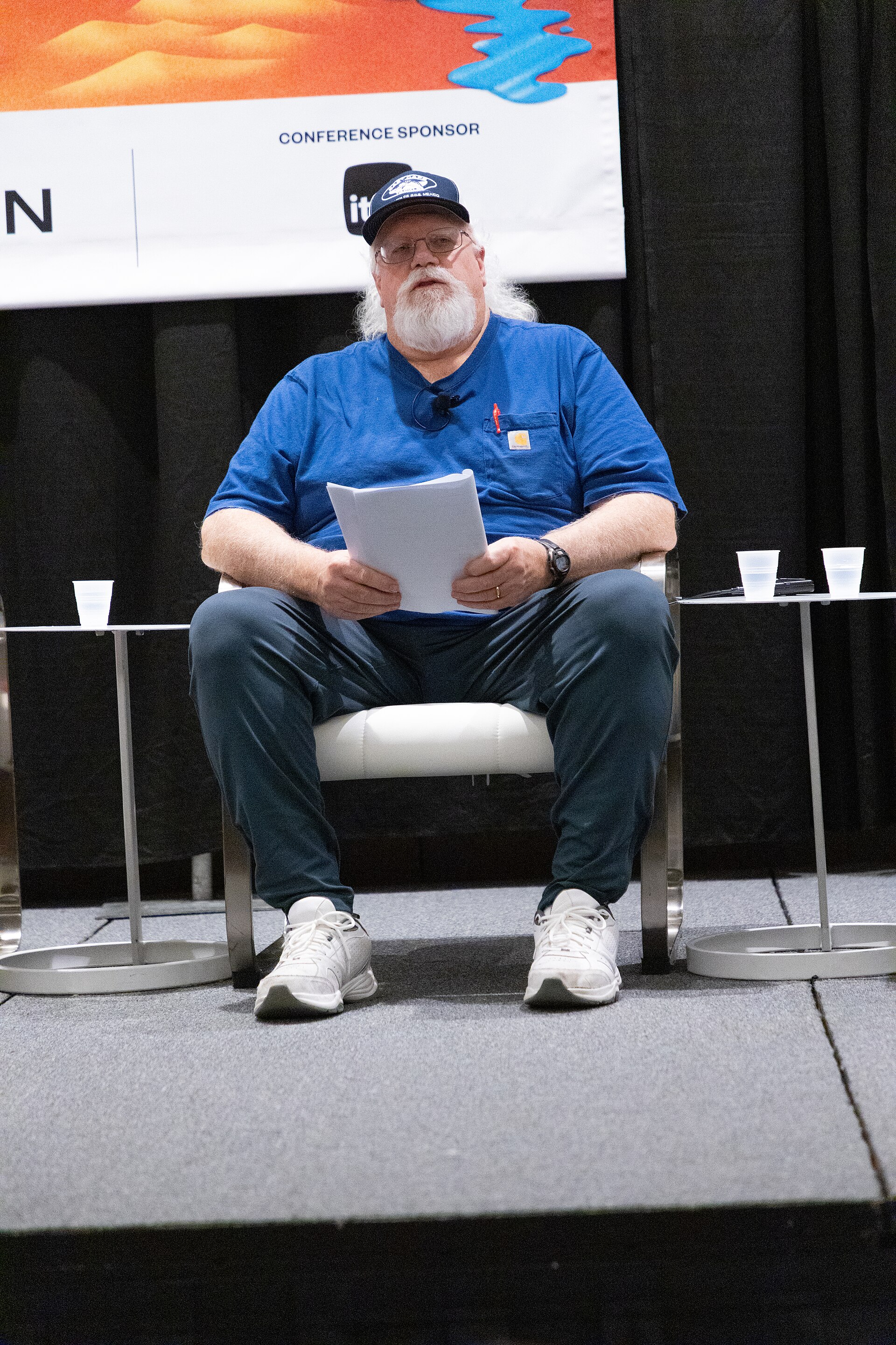 Ron Garner, state board president of Puget Sound Anglers, at the 2025 South by Southwest festival.