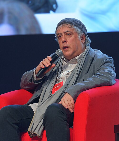 Ron Haviv, Co-Founder and Director at The VII Foundation, speaking at the International Journalism Festival 2024 in Perugia, Italy on a panel called The art of war reporting.