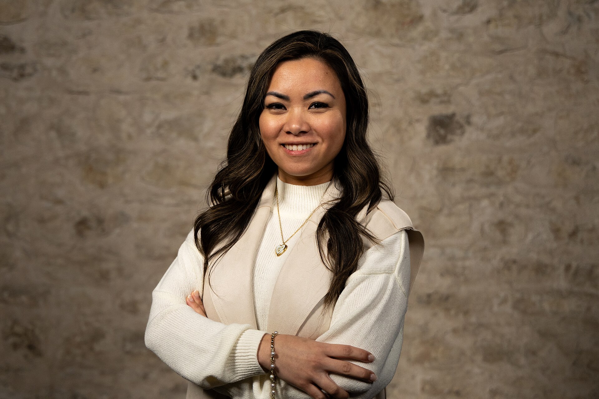 Rona Duldulao, Sr. Production Designer, at the WikiPortraits studio at the 2025 SXSW Festival.