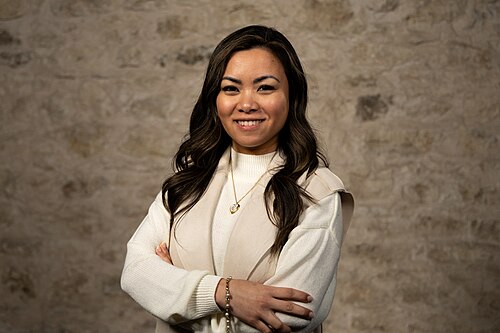 Rona Duldulao, Sr. Production Designer, at the WikiPortraits studio at the 2025 SXSW Festival.