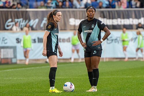 Rose Lavelle Jaedyn Shaw during Gotham FC vs Racing Louisville on Oct 19, 2025