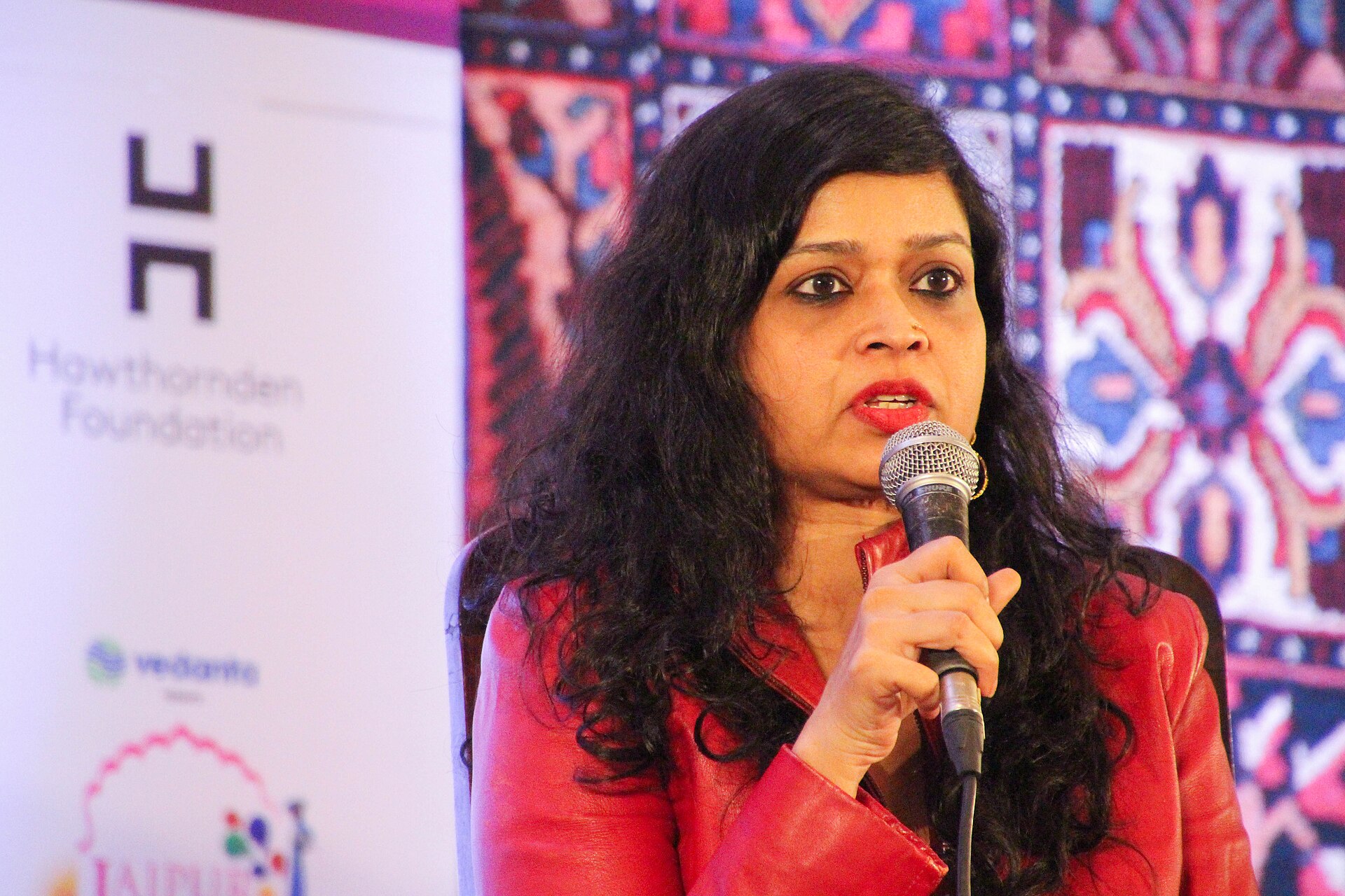 Rupleena Bose, writer, at the 2025 Jaipur Literature Festival in Jaipur, India.