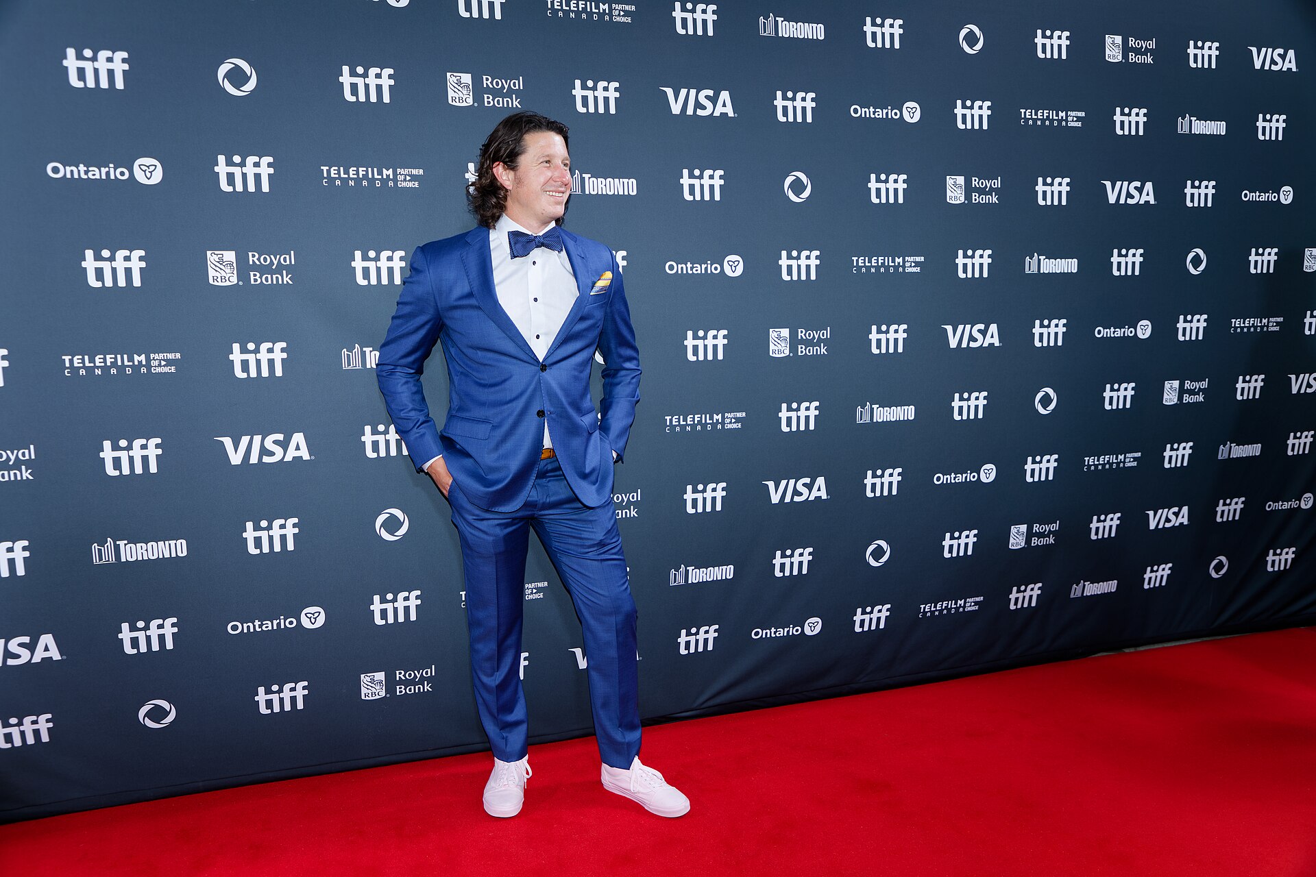 Russell Wayne Groves at the 2024 Toronto International Film Festival (TIFF) for the movie Takin' Care of Business.