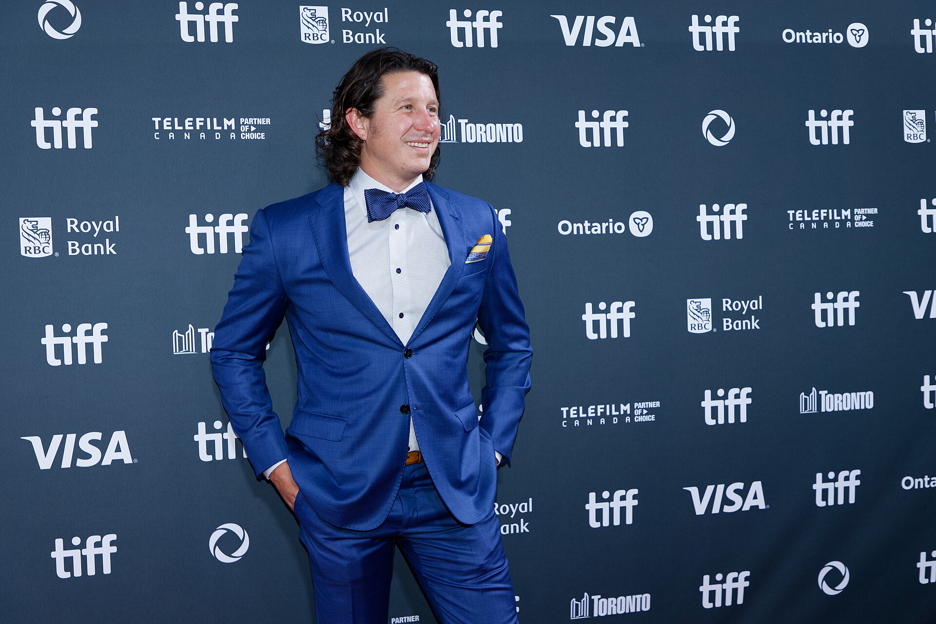 Russell Wayne Groves at the 2024 Toronto International Film Festival (TIFF) for the movie Takin' Care of Business.