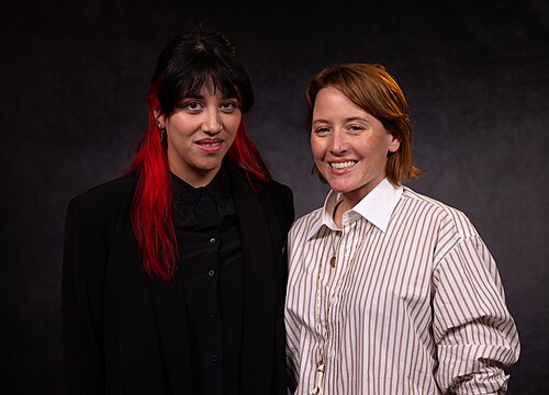 Ruth Araujo and Carmen Navis at the 2025 Sundance Film Festival Wikiportraits Studio.