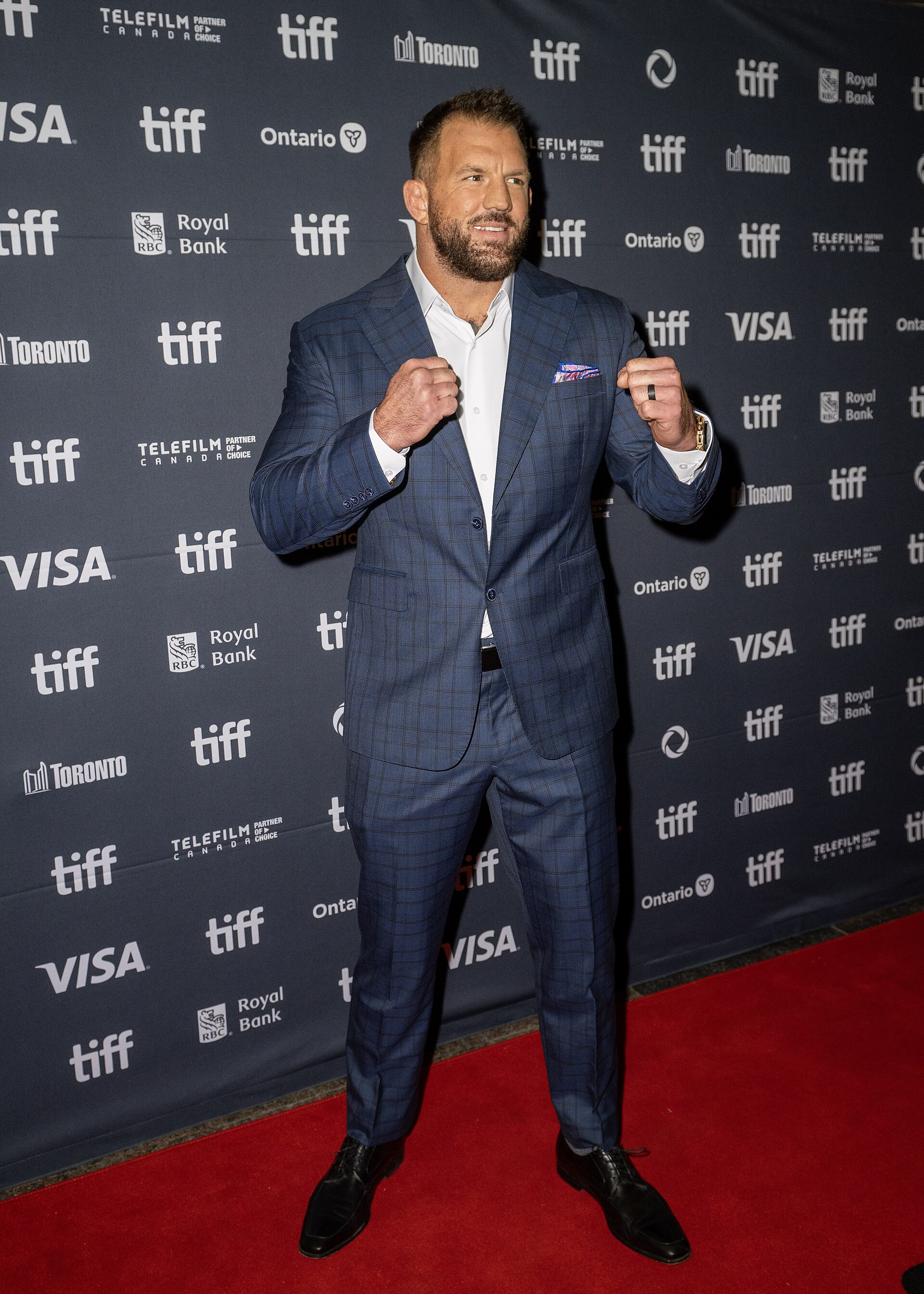 Ryan Bader attends the premiere of "The Smashing Machine" at the Princess of Whales Theatre during the Toronto International Film Festival in Toronto, Ontario, Canada, on September 8, 2025